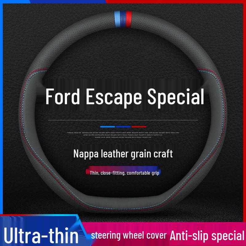 Ford Escape 2020-2024 Steering Wheel Cover, All-Season, No-Sew, Anti-Slip, Sweat-Absorbent