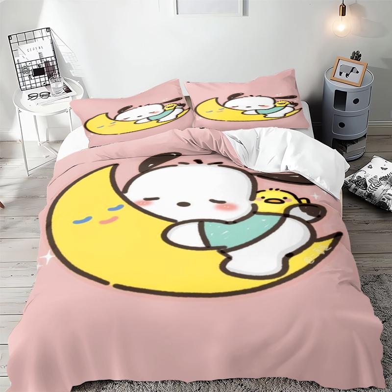 Sanrio Pochacco Bedding Sets Comforter Cover Bed Cover Duvet Cover Pillow Case 2-3 Pieces Sets Kids Bedroom Decoration