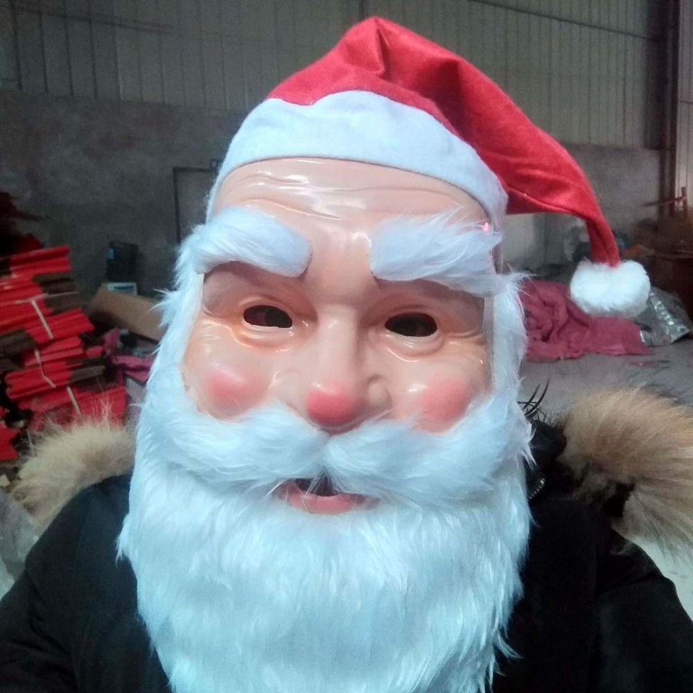 Cosplay Props Santa Claus Beard Mask Hat Set 3D Cosplay Accessories Christmas Decoration  Adult