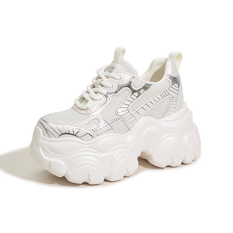 Thick-soled dad shoes women's spring 2025 new mesh small inner height increase women's shoes versatile sports and leisure shoes