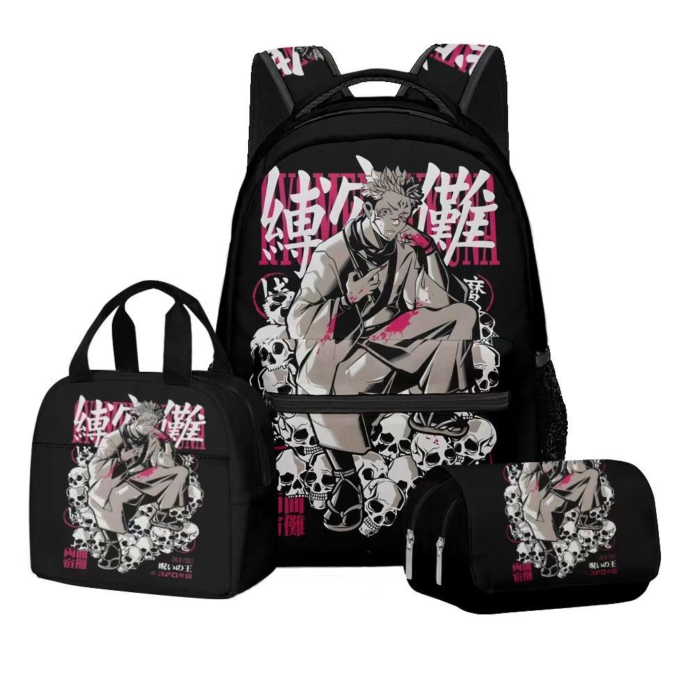 Jujutsu Kaisen Dreiteiliges Schülerrucksack-Set
