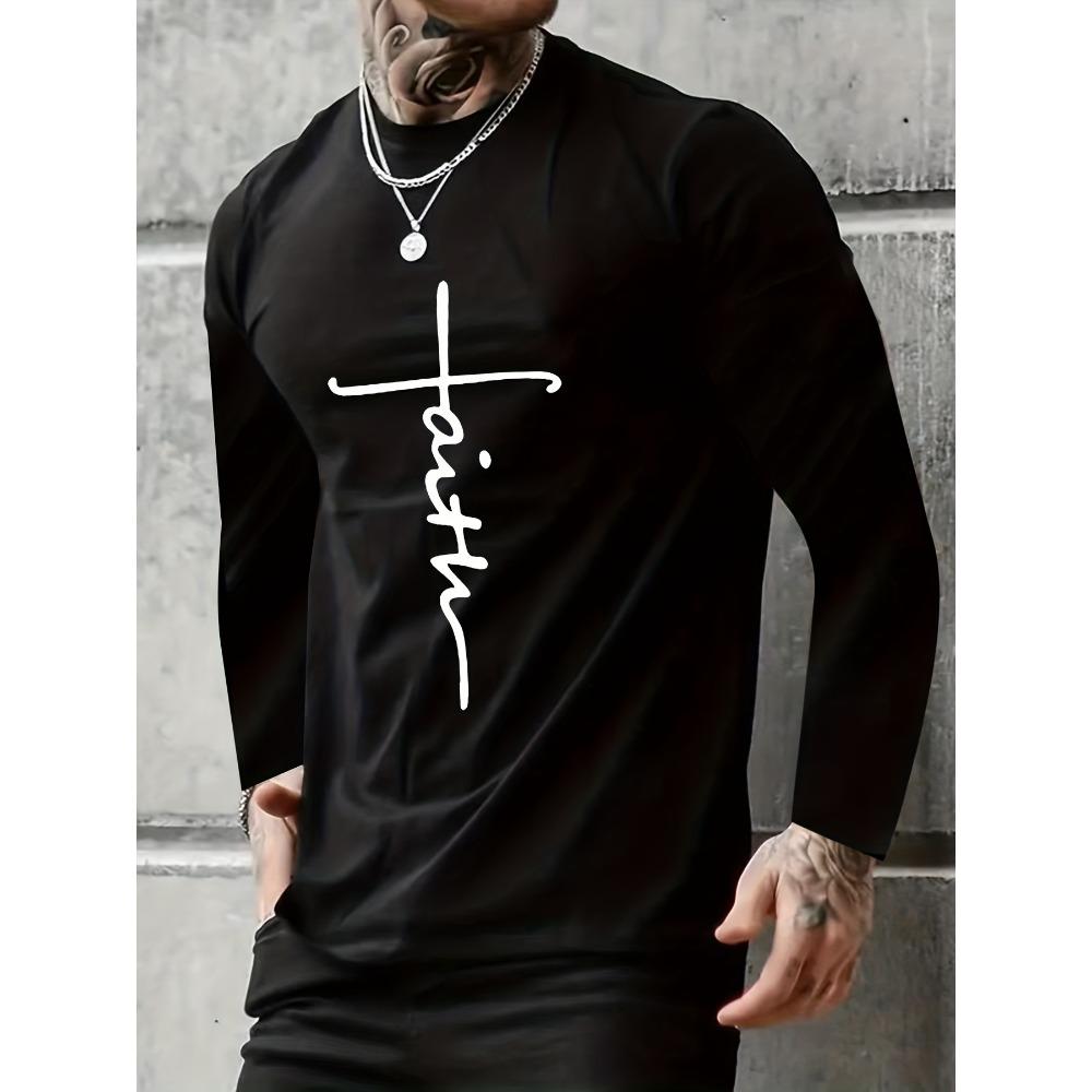 Men's Long Sleeved Casual Fashionable Simple Style Fashionable Versatile Comfortable Casual Plus Size Men's T-shirt