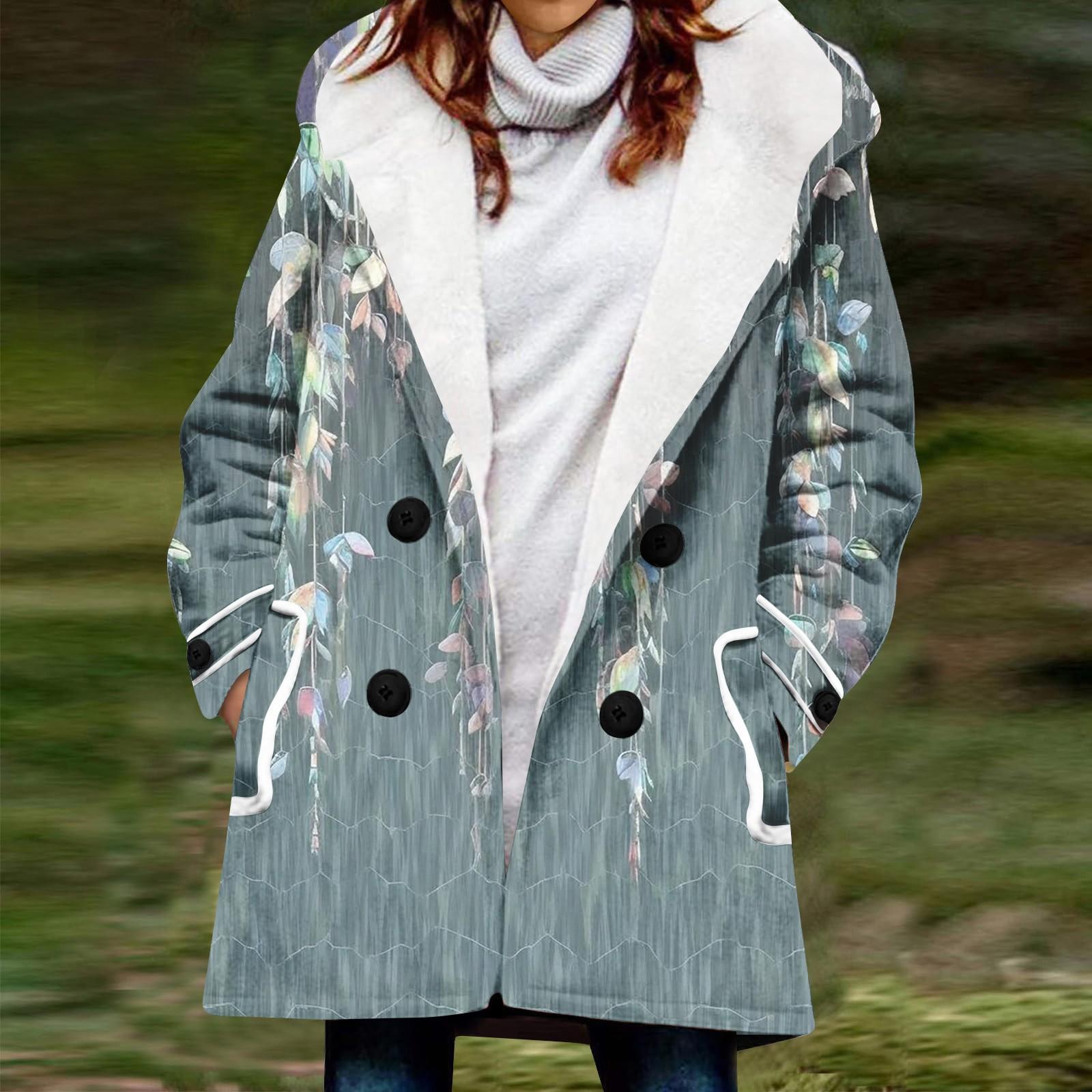 

Женское зимнее пальто, теплое мохнатое пуховое пальто с капюшоном и пуговицами, куртка XXXL