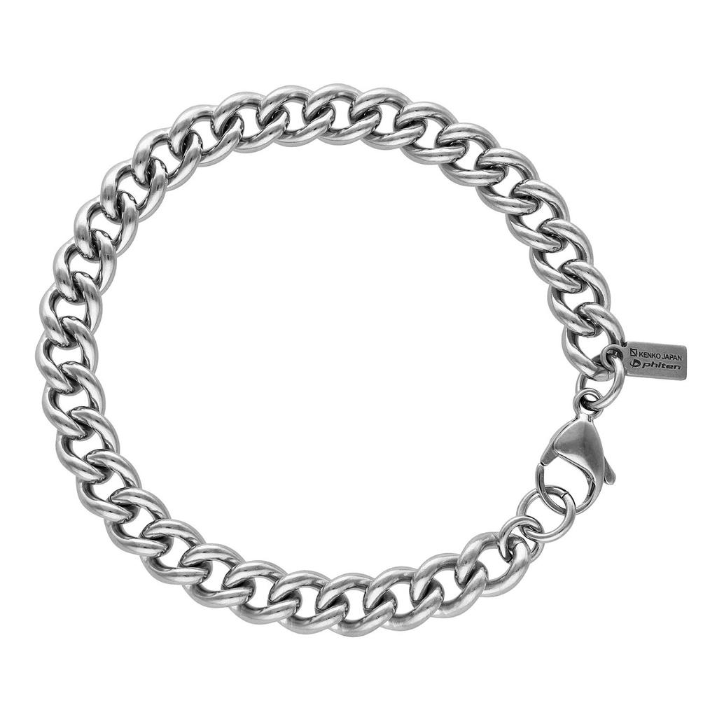 KJ Phiten Titanium Chain Bracelet Kihei Length Width Metal Allergy Friendly Health [KJ Phiten] [Limited Edition] 17-21cm (21cm) 7.2mm
