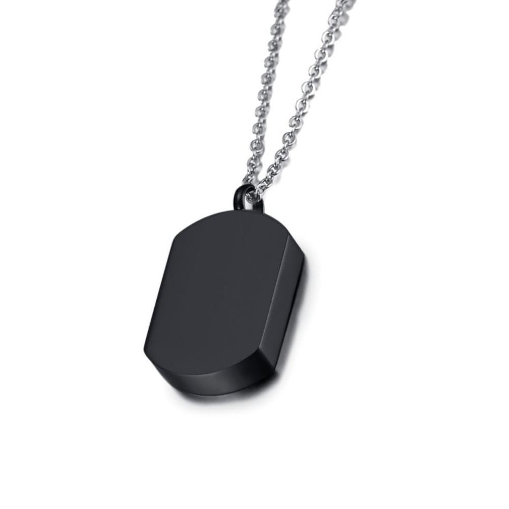 Titanium Steel Engraved Dog Tag Pendant: European-American Style Pet Cremation Urn & Perfume Bottle Necklace.
