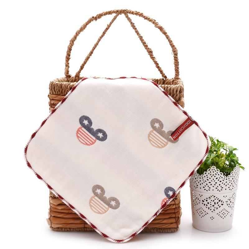 6 Layer Gauze Baby Washcloth 25x25cm Soft Absorbent Jacquard Infant Burp Cloth Thickened Face Towel For Autumn Winter