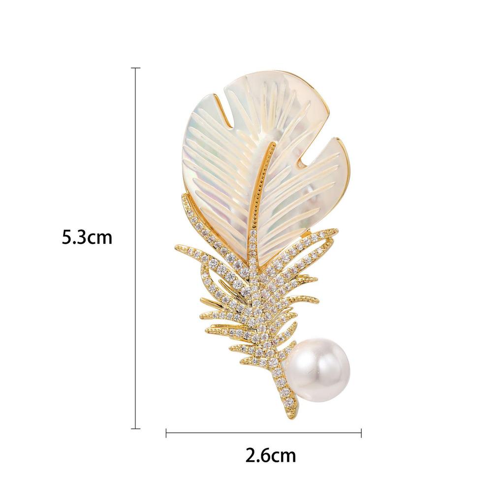 Snowflake & Butterfly Zircon Brooch with Freshwater Pearl for Women's Korean Style Suit Coat