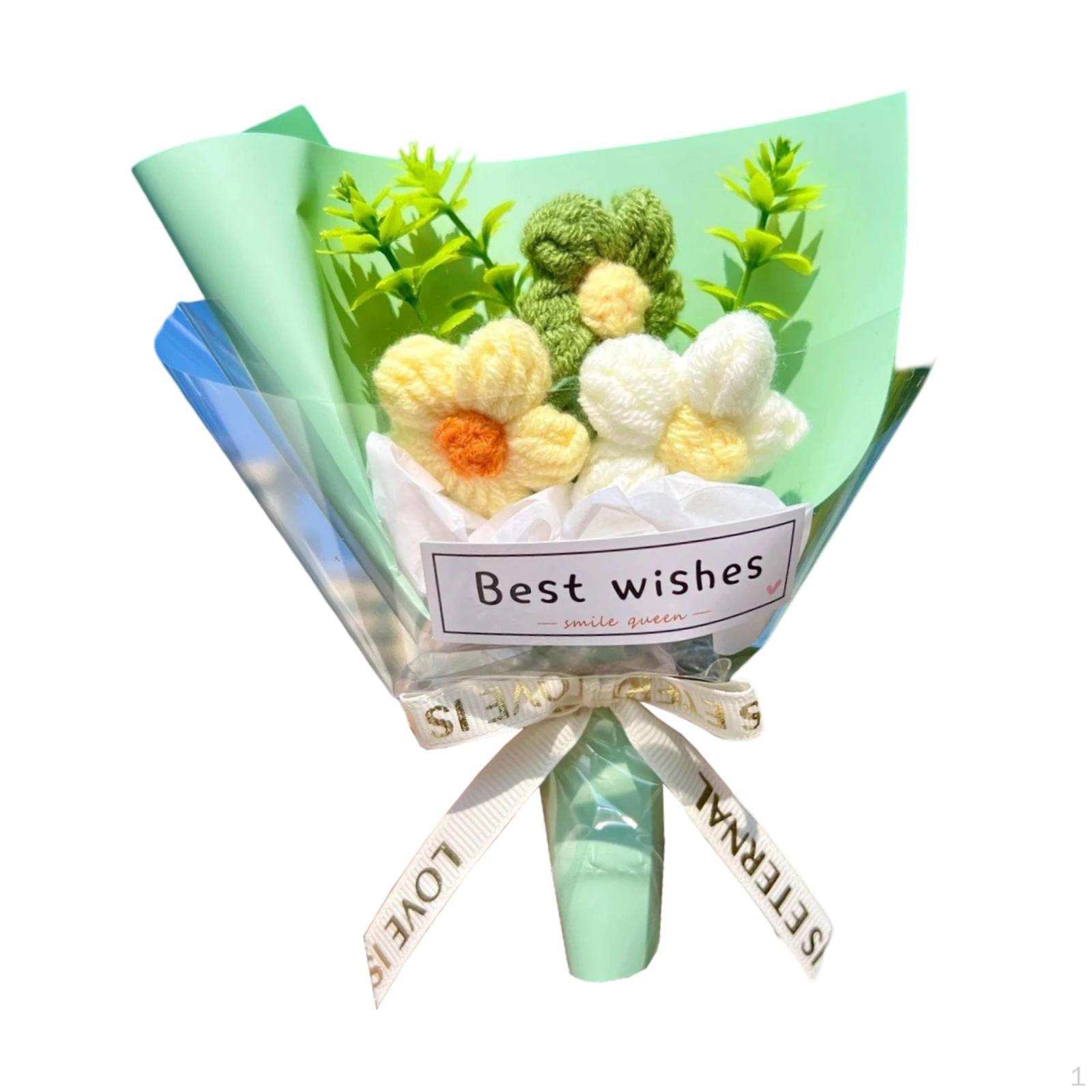 

Artificial Flowers Decoration of Crochet Gift The Mother Day for зелёный