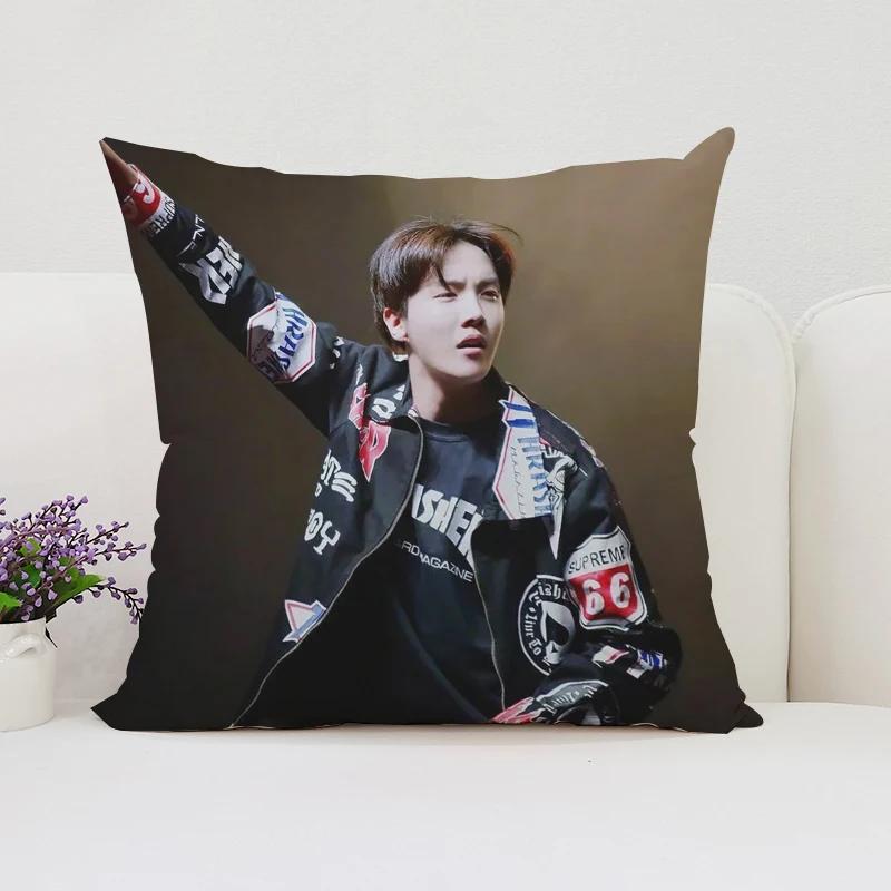 40x40cm Sofa Decoration Cushion Cover J-JHope  Double Sided Printed Pillow Cover Waist Cushion Car Cushion Fans Gifts