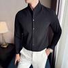 High Quality Men's Vintage Casual Shirts Fashion Stand Collar England Style Long Sleeve Shirt Men Youthful Vitality Blouse Man