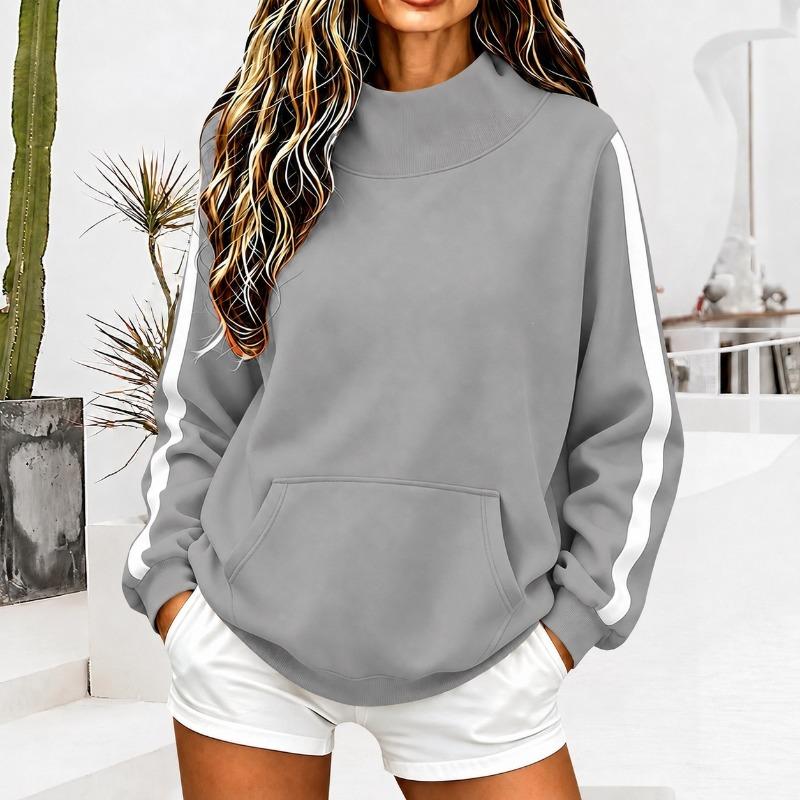 JPNTKY Women's Long Sleeve High Neck Fashion Casual Autumn Winter Hoodie