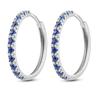 925 Silver Minimalist Blue Hoop Earrings Geometric Zircon Jewelry For Women S925 Gift Fashion Accessories