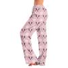 Women's Christmas Print Pants with and No Pockets, Casual Sleepwear for Home