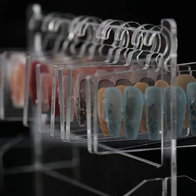 Ins Transparent Acrylic Hook Style Nail Art Display Rack Board Gel Color Works Sample Exhibition Tools