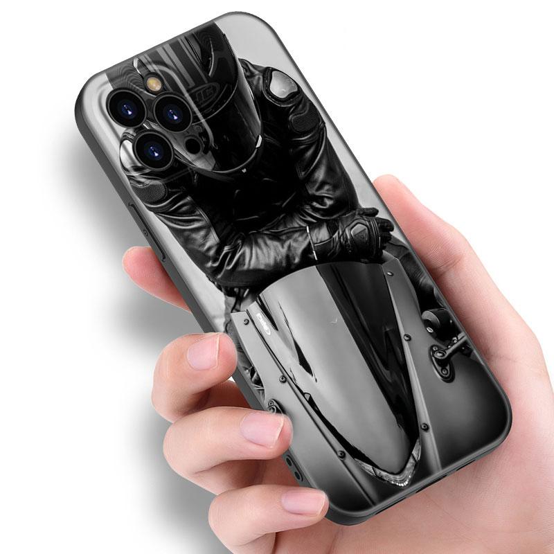 Moto Cross Motorcycle Sports Phone Case For Apple iPhone 12 13 Mini 11 14 15 Pro Max 7 8 Plus X XR XS SE 2020 2022 Black Case