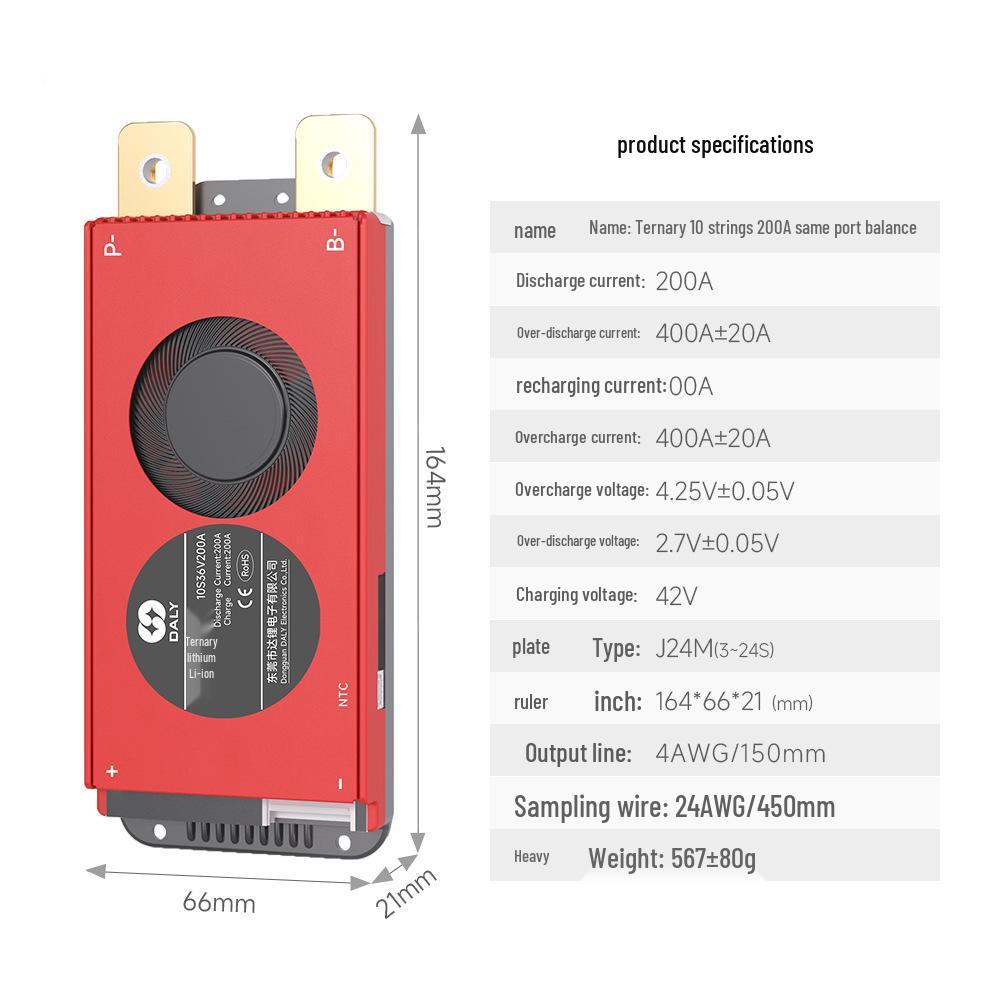 Dali BMS Battery Protection Board 3S-24S 150A/200A with Temperature Control for Tricycle Energy Storage