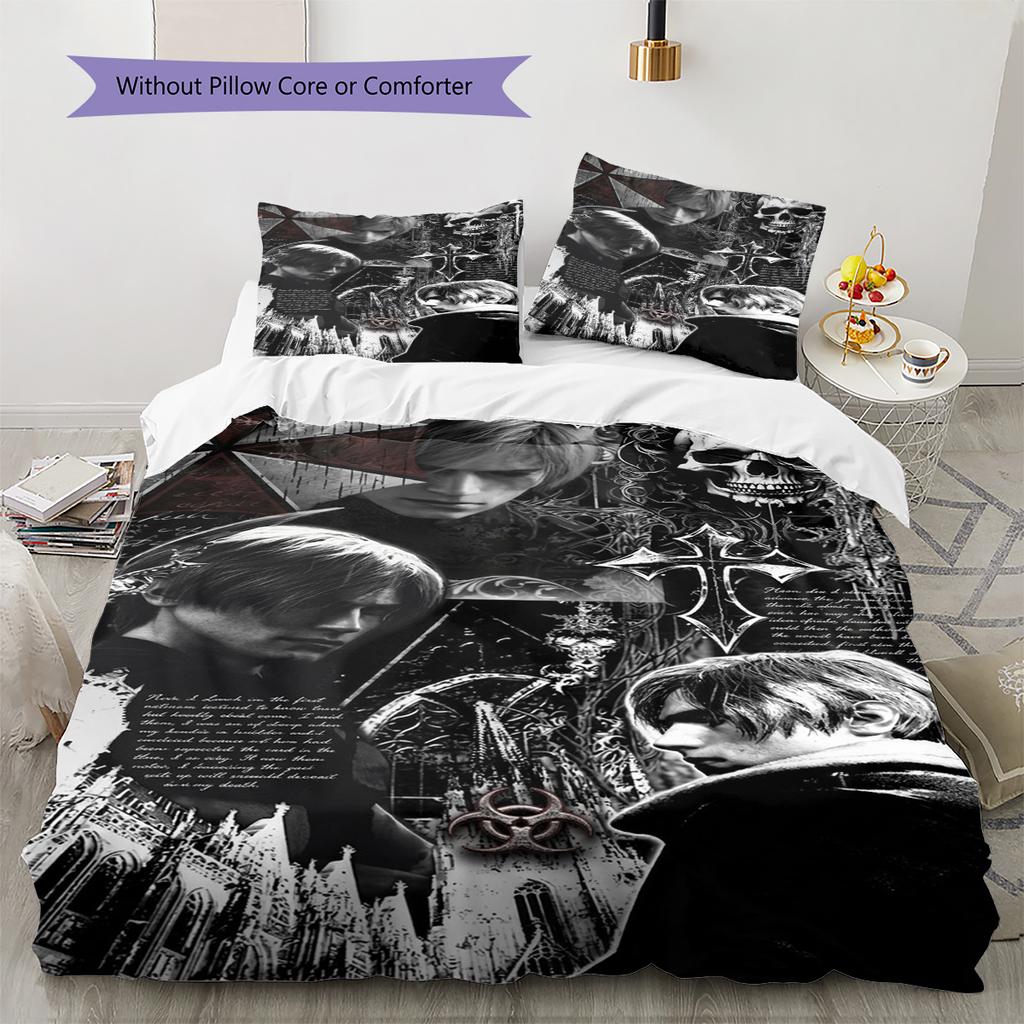 Leon Kennedy Pattern Bedding Set Quilt Cover Pillowcase Home Decor Gift (1 * duvet cover + 2 * pillowcase, without core)