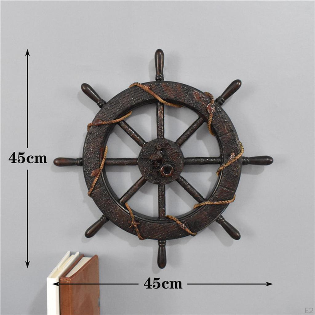 Boat Ship Steering Wheel Hanging Decor Mediterranean Nautical Decoration Home Decorations