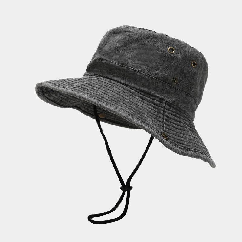 

LDSLYJR 2022 Cotton Solid Bucket Hat Outdoor Fisherman Travel Sun Cap For Men And Women 19 56-60cm wear чёрный