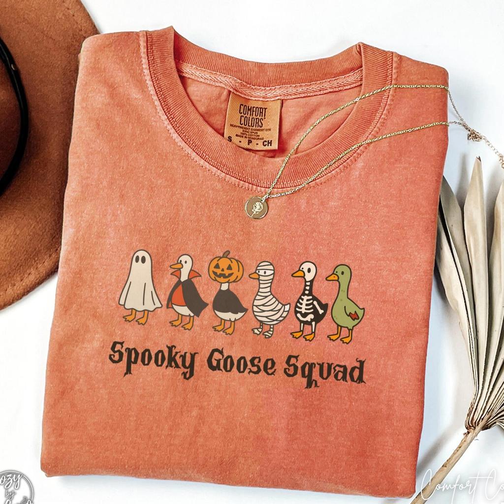 Halloween Goose Shirt, Silly Halloween Spooky Goose T-Shirt, Comfort Colors Goose Trick or Treat Tee, Halloween Party Squad T-Shirt,