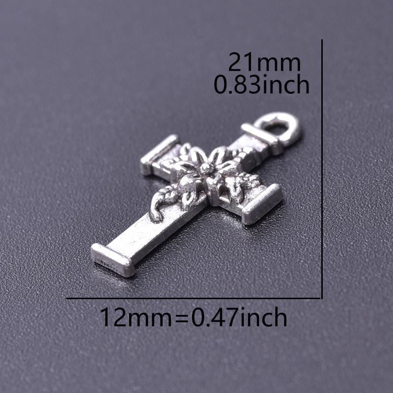 15pcs Crosses Charms Pendant Alloy Cross Metal Antique Silver Color Pendants Making DIY Handmade Jewelry Components Accessories