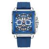 MEGIR Men's Square Chronograph Watch 3ATM Waterproof Quartz Sport Wristwatch for Men with Date & Stopwatch Relogio Masculino
