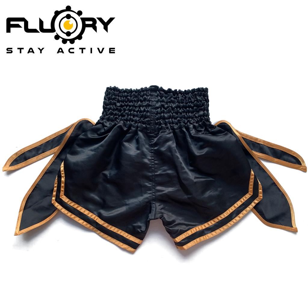 Fluory Muay Thai Shorts Solid Boxing Training Shorts Men's Boxing Clothing Women Free Fight Shorts with Ribbon