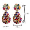 New Colorful Crystals Drop Earrings Fine Jewelry Accessories For Women Fashion Trend Rhinestone Pendientes Bijoux