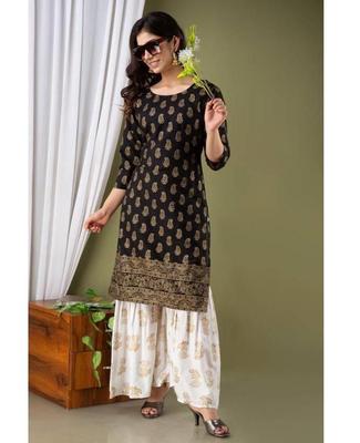 Women Designer Viscose Rayon Kurta Sharara Set Bollywood Top Tunic Salwar Suit Kurti Dress
