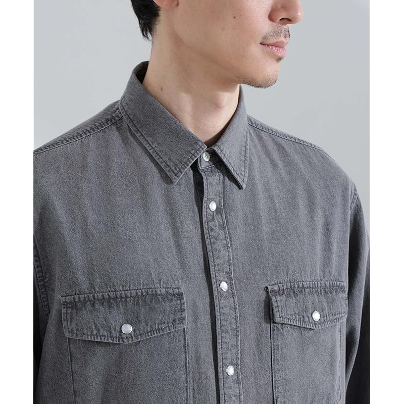 [Nano Universe] MC” TIMELESS WARDROBE denim shirt men's M 111 L.Blue 668-5120222