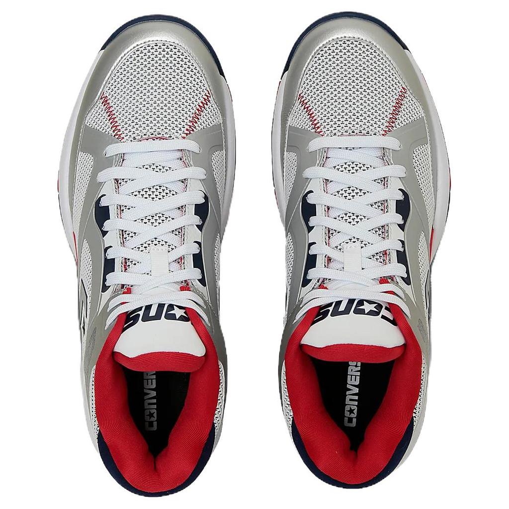 Converse CONS ACCELERATOR Breathable Mid top Basketball Shoes Men's White Silver 33500470