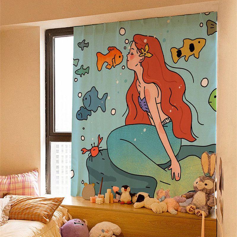 Curtain Window Velcro Self Adhesive Blackout Drapes Home Bedroom Ins Decorative