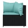 Vidaxl 3-Cz. Garden Lounge Set, Cushions, Black PE Rattan