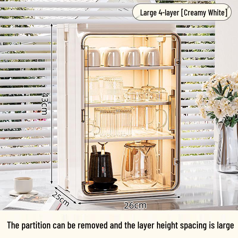 Dustproof Tea & Coffee Cup Storage Organizer – Desktop Holder & Draining Box for Cups & Mugs