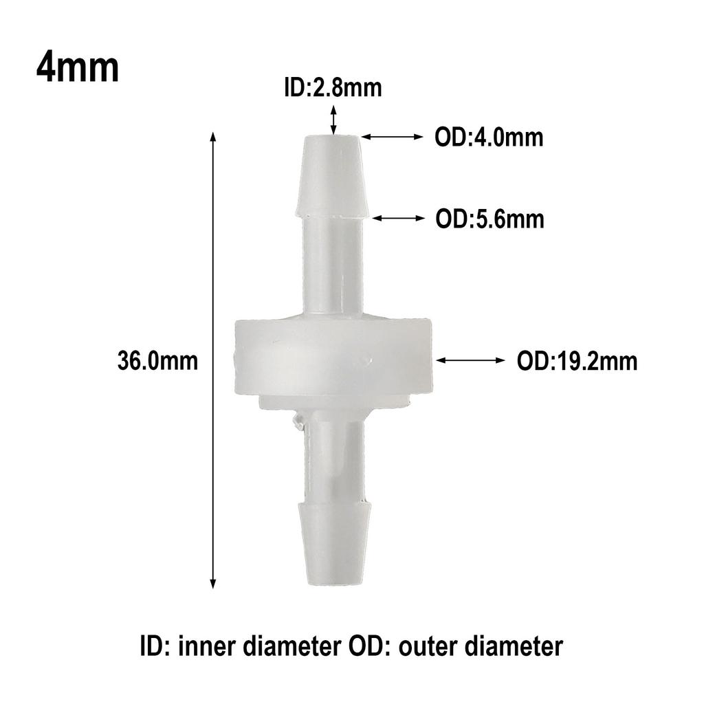 1pcs 3mm To 12mm Plastic White Check Valve Way Non-return Valve Oil Gas Water Air Way Inline Check Valve