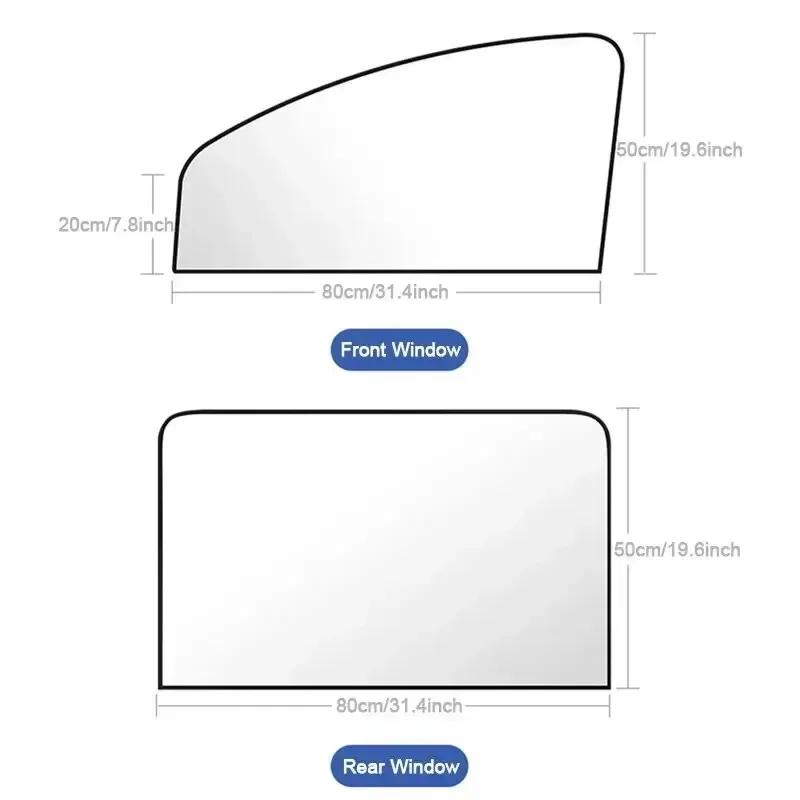 2Pcs Car Side Window Sun Shade Magnet Privacy Curtains UV Reflection Anti Glare UV Block Sunshade for Front/Back Window