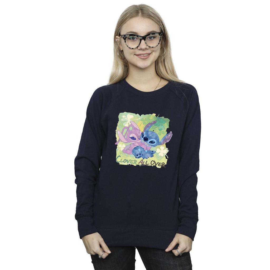 Disney Womens/Ladies Lilo And Stitch St Patrick´s Day Clover Sweatshirt