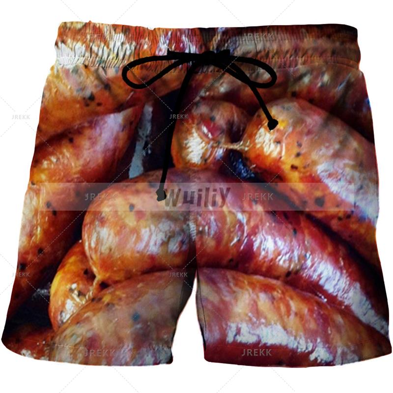 Summer 3D Food Graphic Print Shorts Fashionable Casual Beach Men's Shorts