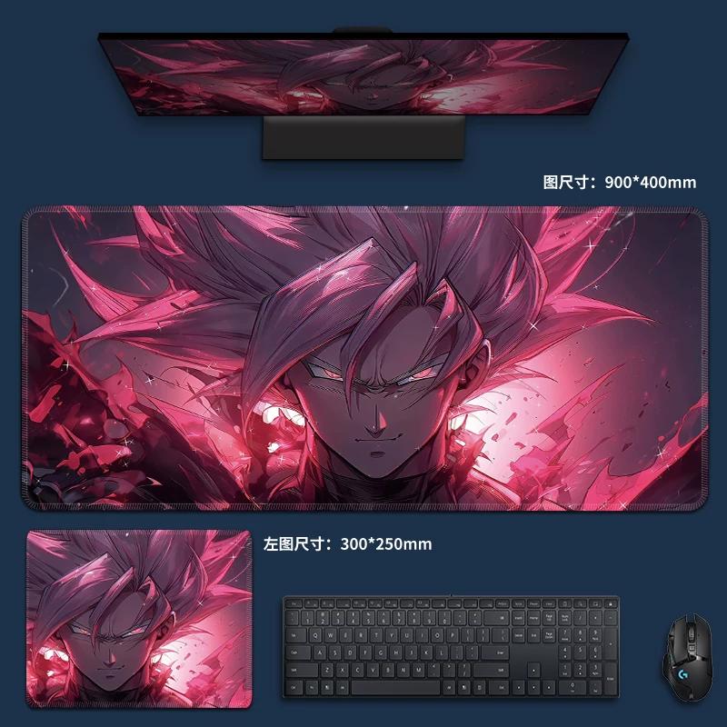 Creative PU Leather Mouse Pad Oversized Dragon Ball Computer Keyboard Pad Son Goku Animation Boys Anti-slip Mouse Pad Game E-sports Special Table Mat