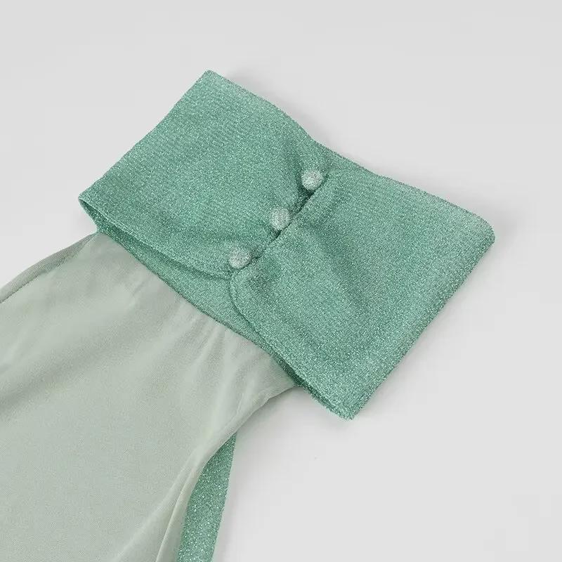 Elegant European & American Style Halter Neck Backless Slim Fit Dress