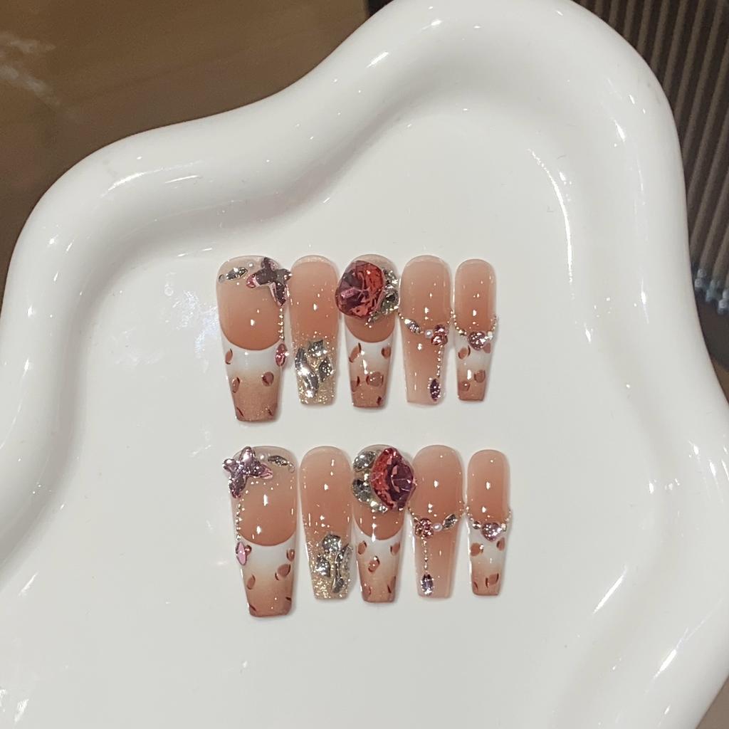 Handgefertigt Süß Eis-transparent Französische Kette Kleiner Diamant Rosa Leopardenmuster Wächter Liebling Tragen Rüstung