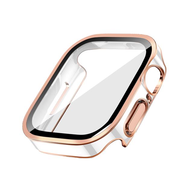 Glass+Case For Watch 42 46mm 45mm 41 49 44mm 40 Mm Straight Edge Screen Protector Cover Case iWatch SE 6 7 8 9 10 11 Ultra