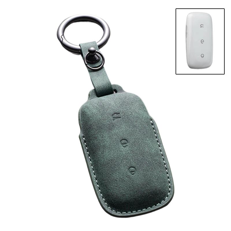 For Geely Ex5 E5 Starray Em-I Galaxy L6 / L7 Ex5 Em‑I Galaxy M9 Proton Emas 7 Phev Pu Leather Car Key Case Cover Shell Green  ring