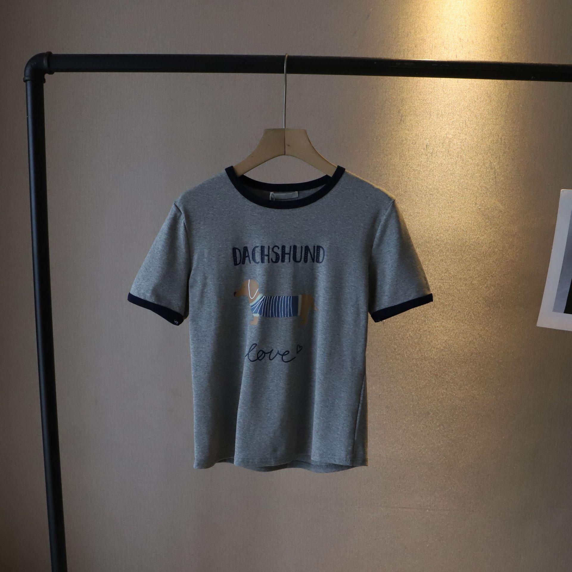 

Женская футболка с принтом в стиле колор-блок в корейском стиле, весна/лето 2025 - Топ с коротким рукавом One Size