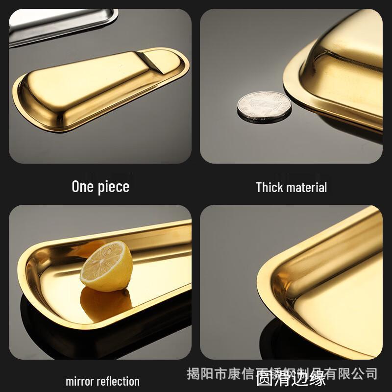 Zhishi Nordic Gold Stainless Steel Fan-Shaped Serving Tray