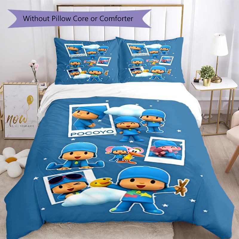 Pocoyo Duvet Cover Set Suitable for Dormitory Machine Washable Christmas Gift