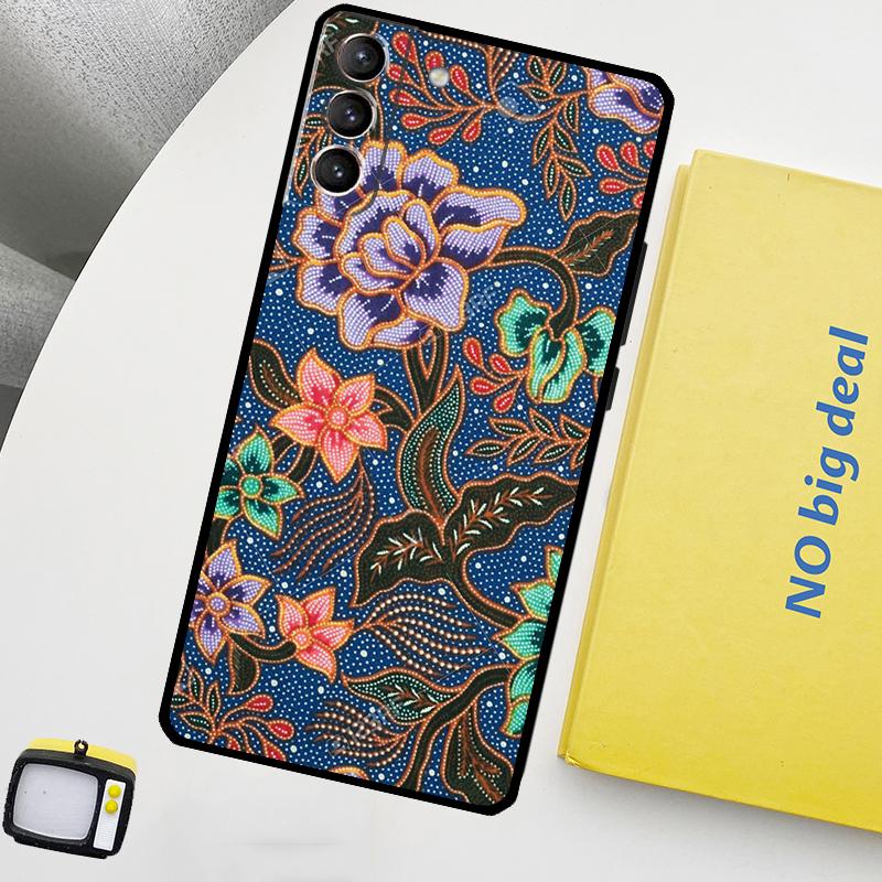 Batik Pattern Phone Case For Samsung Galaxy S25 Ultra S21 S22 S23 S24 Ultra S9 S10 S20 Plus S25 FE Cover