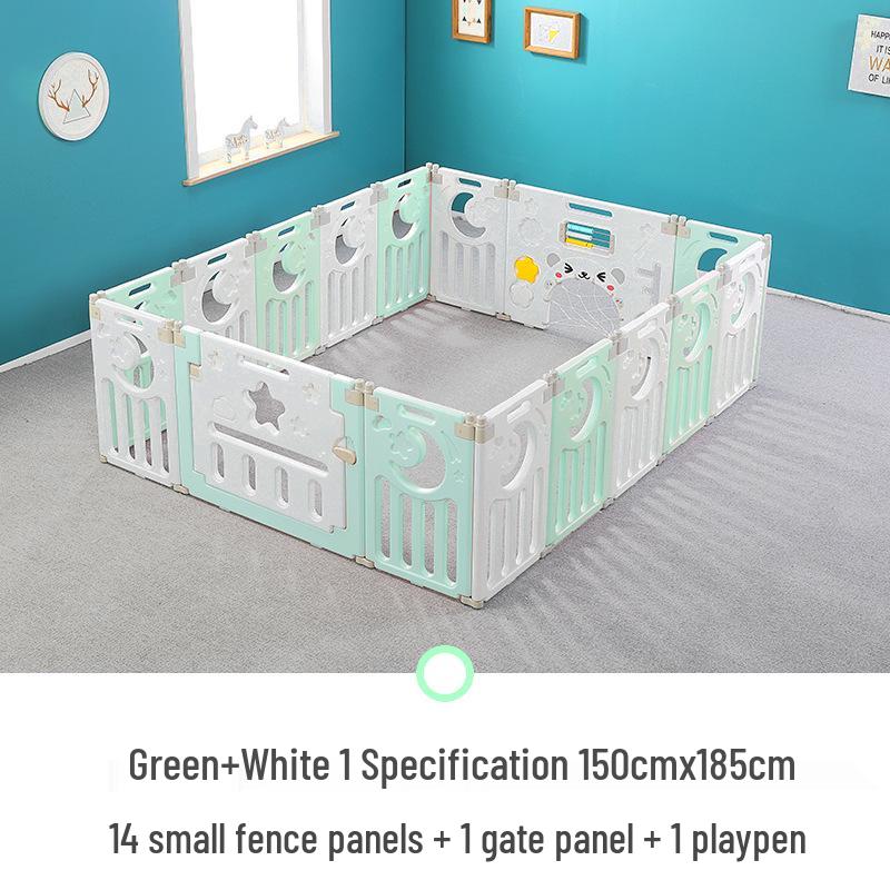Folding Children's Playpen: Indoor Playground & Baby Crawling Mat with Safety Walker Guardrail