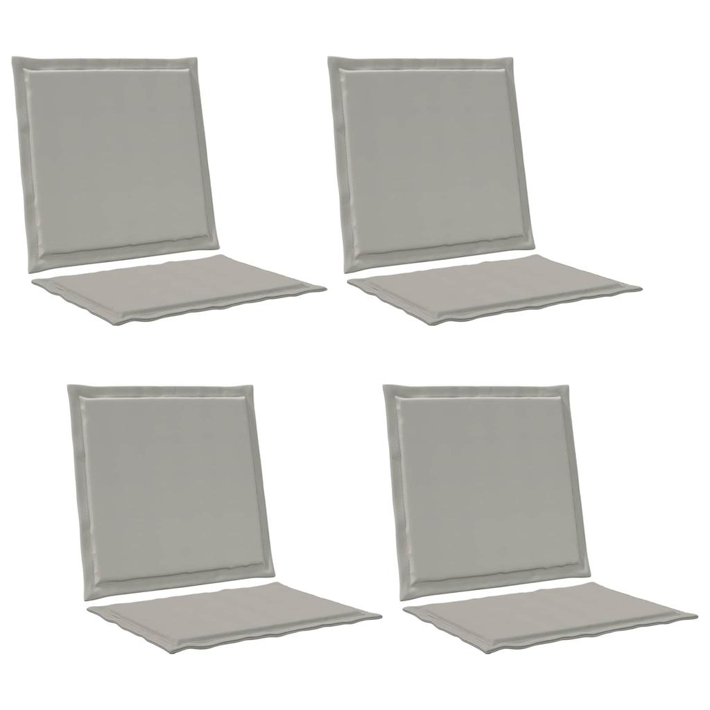 Seat and Back Cushions 4 Pcs Light Grey 47 X 45 X 2 Cm Polyester