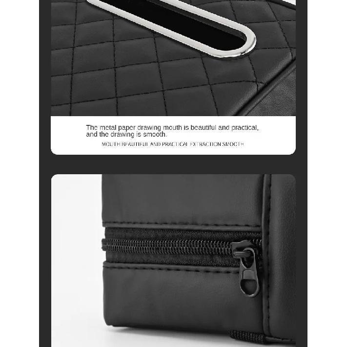 Car Armrest Cover Leather With Tissue Storage Memory Foam Height Pad Universal Auto Center Armrest Protective Cushion Support